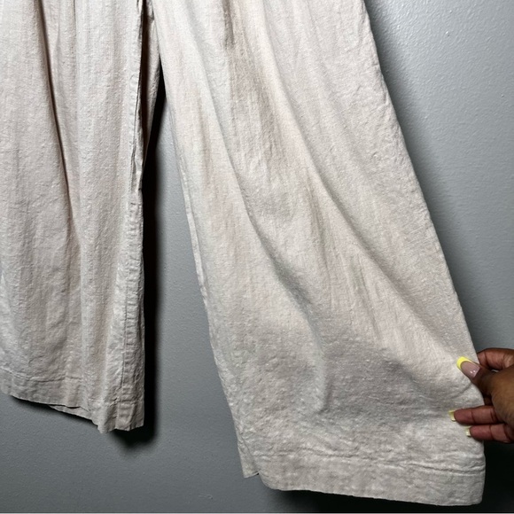 Cartonnier Anthropologie Women Linen Pants 27" Tan Wide Leg Trousers Business‎ - Picture 3 of 9